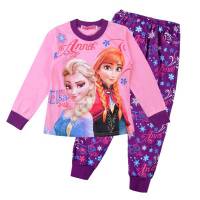 Girl's 100% Cotton Spring/Autumn Pyjamas - Disney Frozen - Anna & Elsa Pyjamas - Size 4 - Pink/Purple - Limited Stock