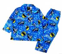 Boy's Flannelette Pyjamas (100% Cotton) - Batman Pyjamas - Size 5 - Blue - Limited Stock