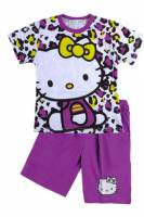 Girl's 100% Cotton Summer Pyjamas - Hello Kitty Pyjamas - Size 10 - Purple - Limited Stock