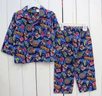 Boy's Flannelette Pyjamas (100% Cotton) - Disney Pyjamas - Mickey Mouse State Pyjamas - Size 1 - Blue - Limited Stock